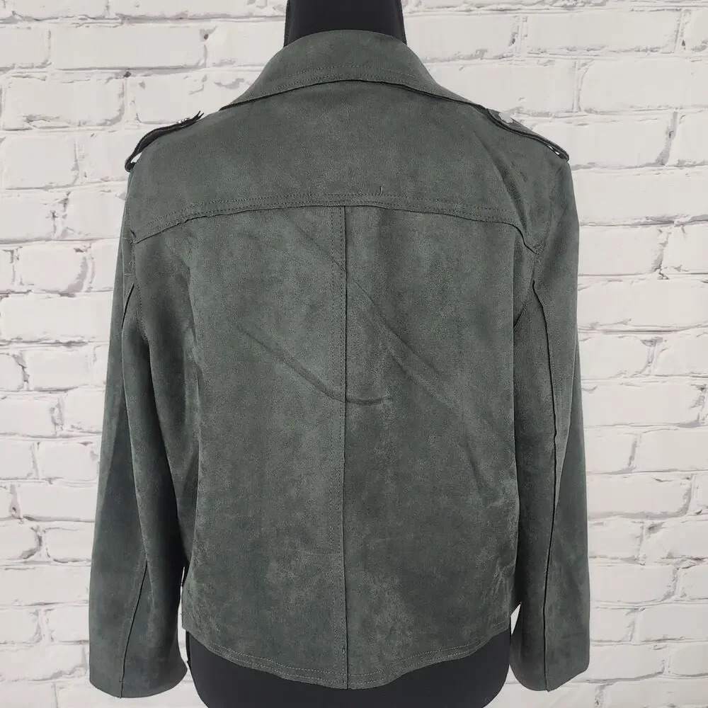 NWT Philosophy Moto Jacket faux suede Womens XL